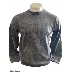 men workout sweatshirt Everlast Mens crewneck Sweatshirt Gray  Pullover top New